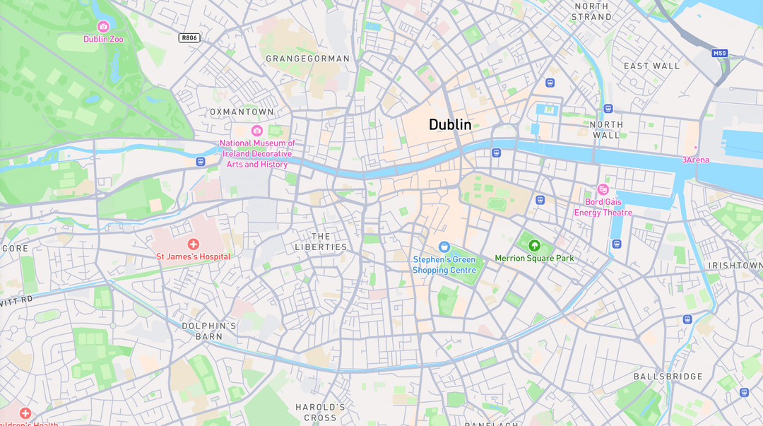 Map of Dublin, Ireland