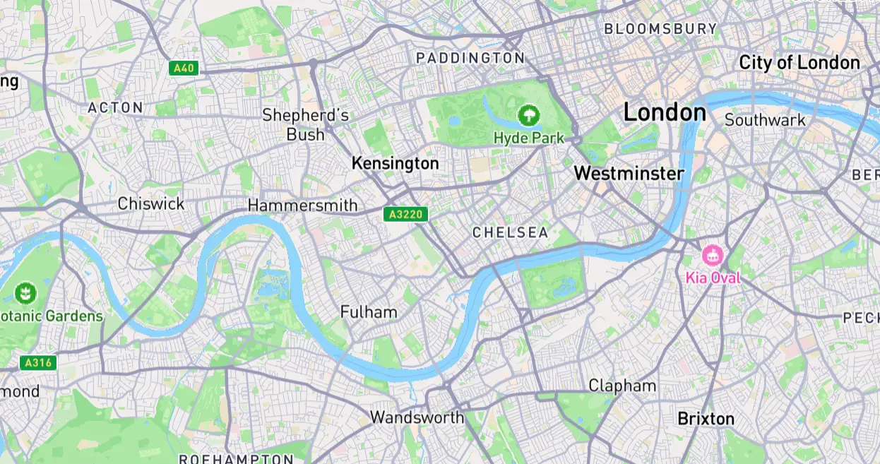 Map of London, UK