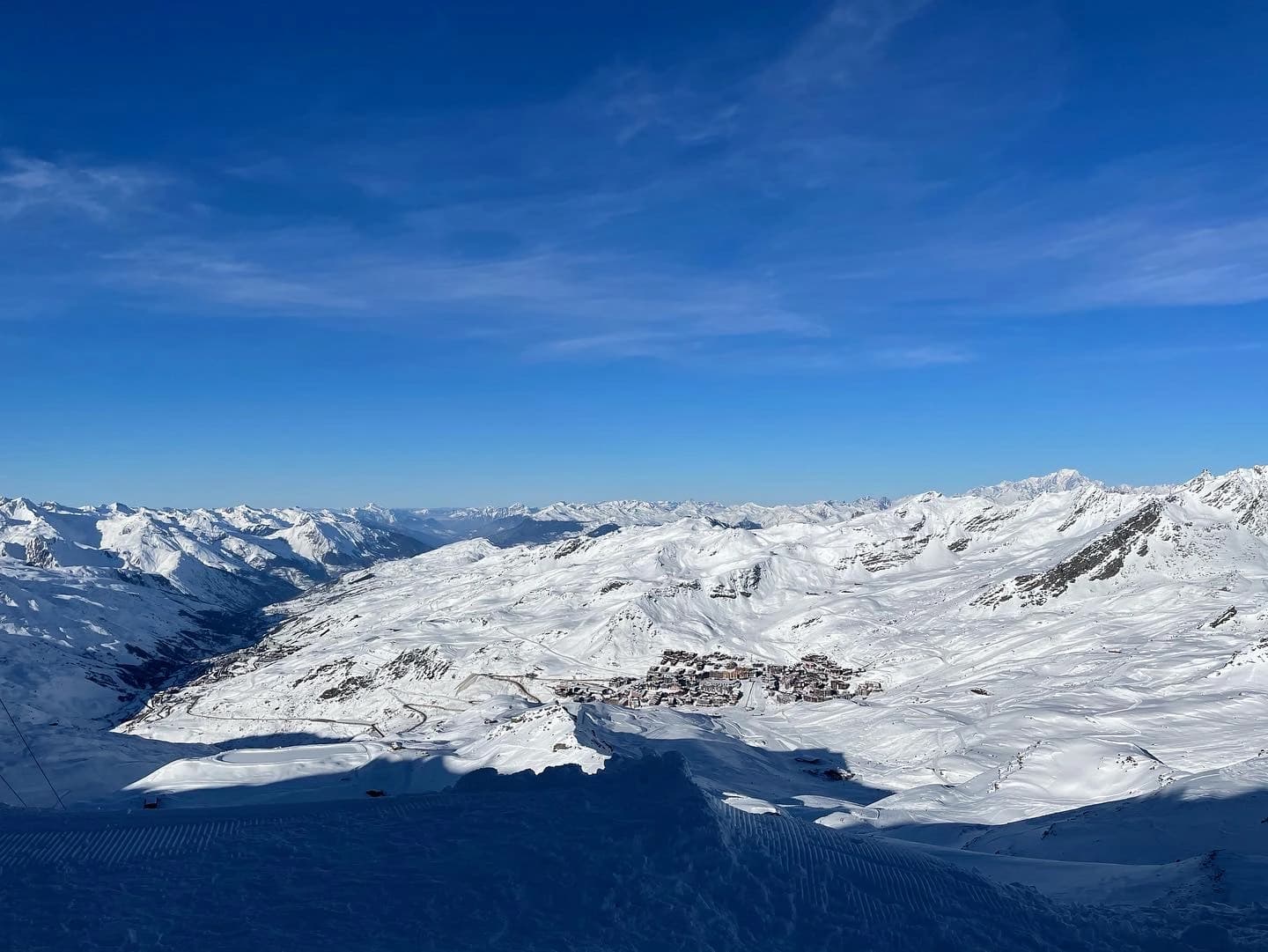 Alpine ski resort from above