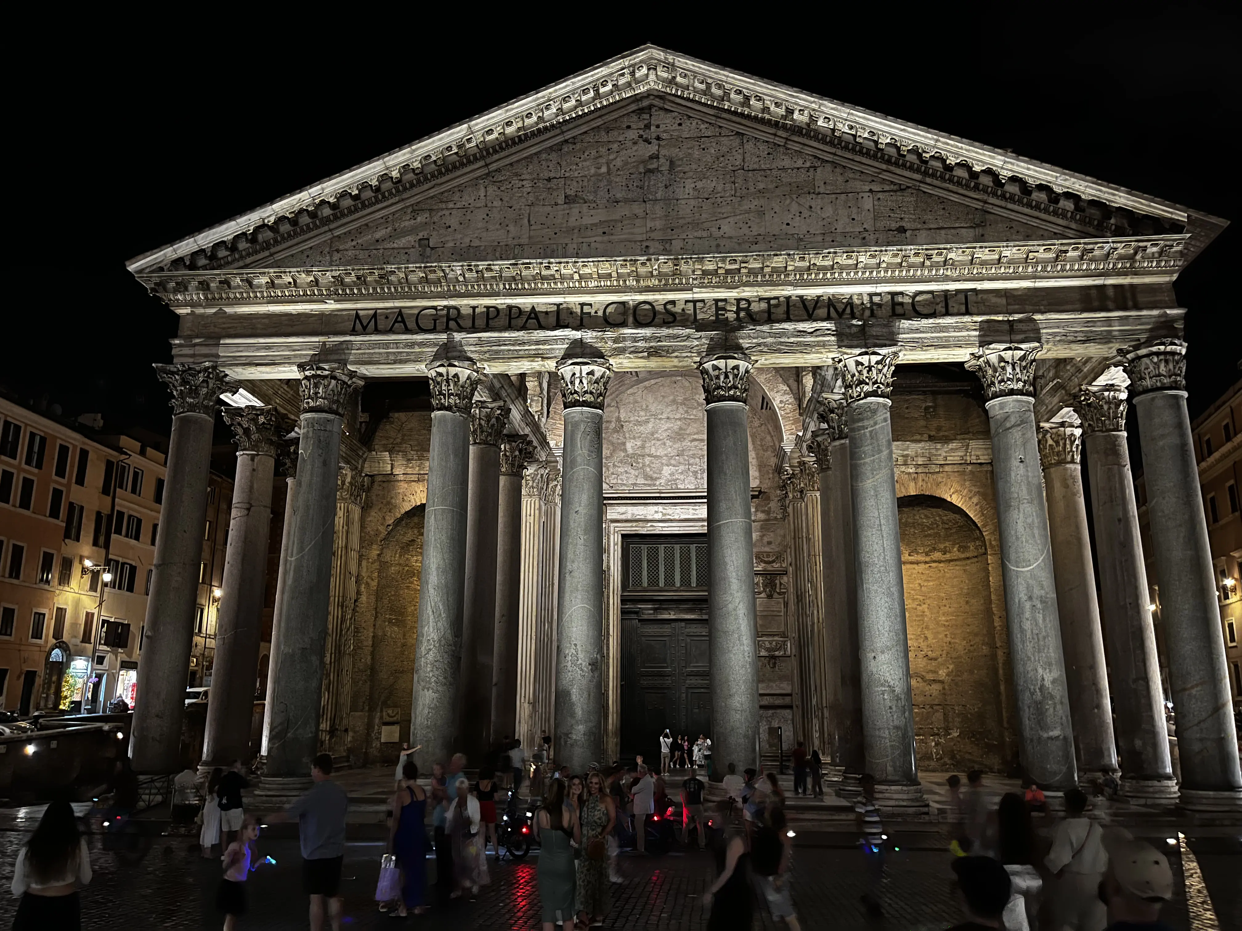 Pantheon at night in Rome